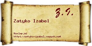 Zatyko Izabel névjegykártya